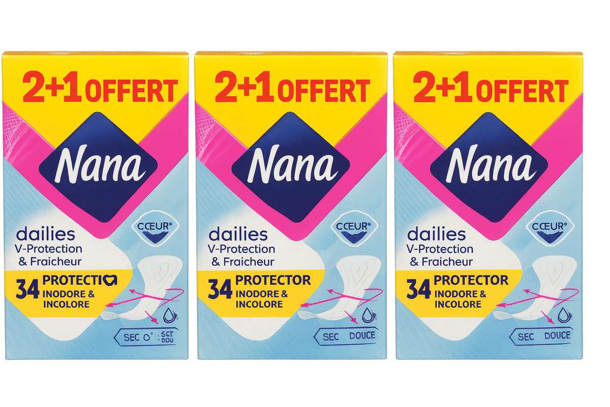 Protège-slip Régulier fraîcheur quotidienne, Nana LOT DE 3 (3 x 34)