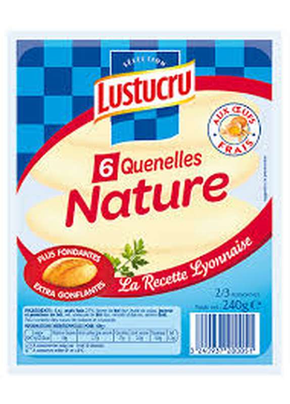 Quenelles nature la recette Lyonnaise, Lustucru (x 6, 240 g)