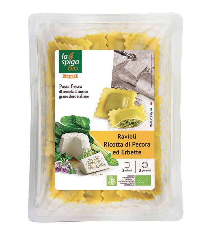 Ravioli Ricotta de brebis et fines herbes BIO, La Spiga Bio (250 g)