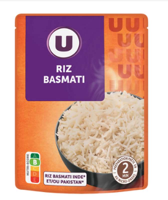 Riz basmati nature micro-ondable 2 minutes, U (250 g)