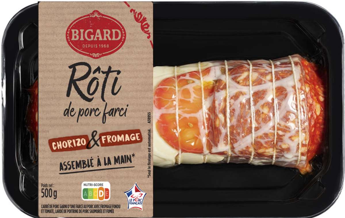 Rôti de porc fumé Chorizo & fromage, Bigard (500 g)