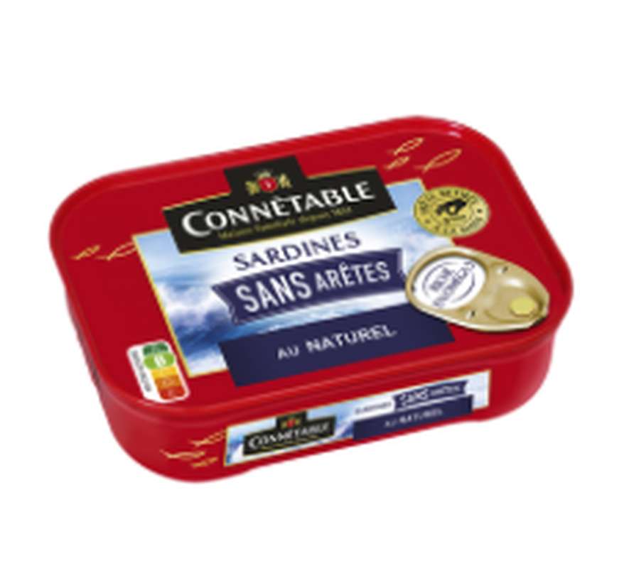 Sardines sans arêtes au naturel, Connetable (98 g)
