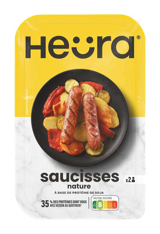 Saucisses nature végétale, Heura (x 4, 216 g)