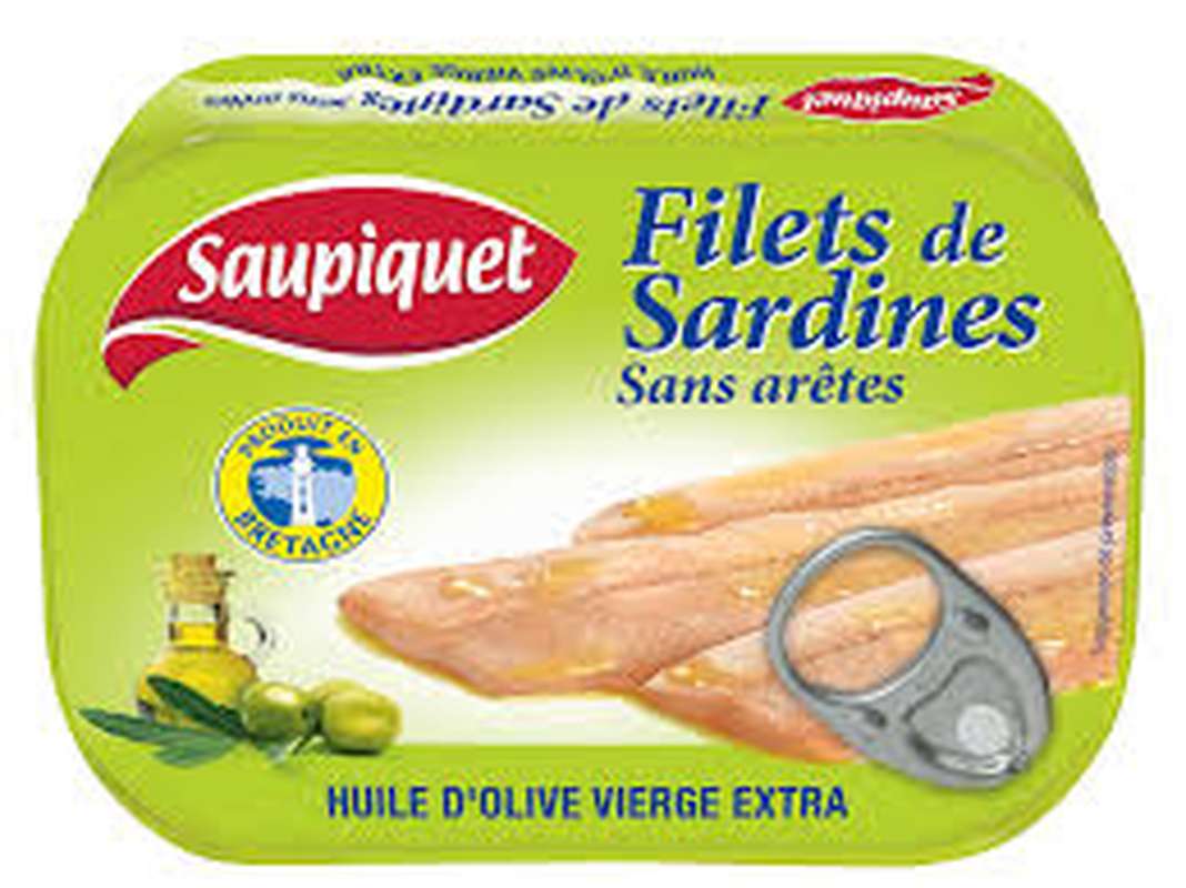 Filet de sardines huile d'olive/sans arêtes, Saupiquet (100 g) La