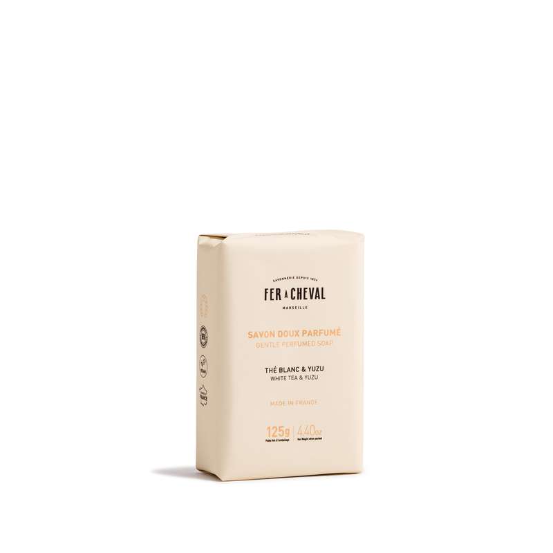 Savon doux parfumé Thé Blanc & Yuzu, Fer A Cheval (125 g)