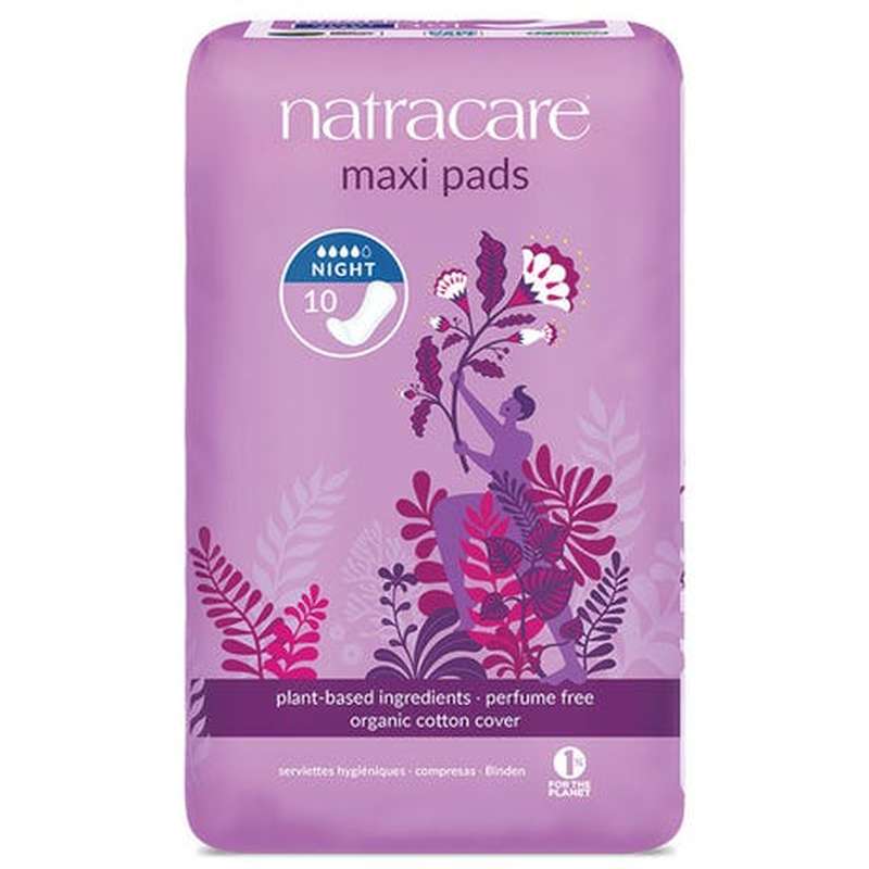 Serviette maxi night time, Natracare (x 10)
