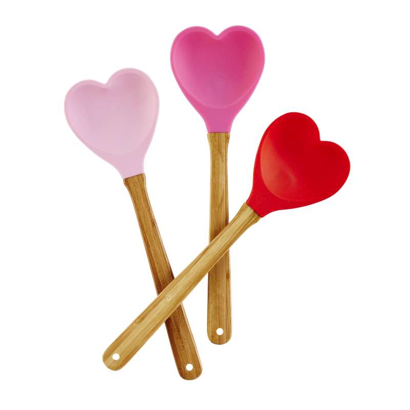 Set de 3 cuillères en silicone motif Cœur, Rice