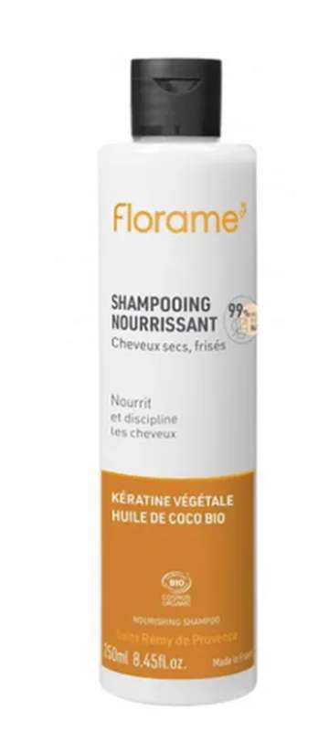 Shampoing nourrissant Kératine Cheveux secs, Florame (250 ml)