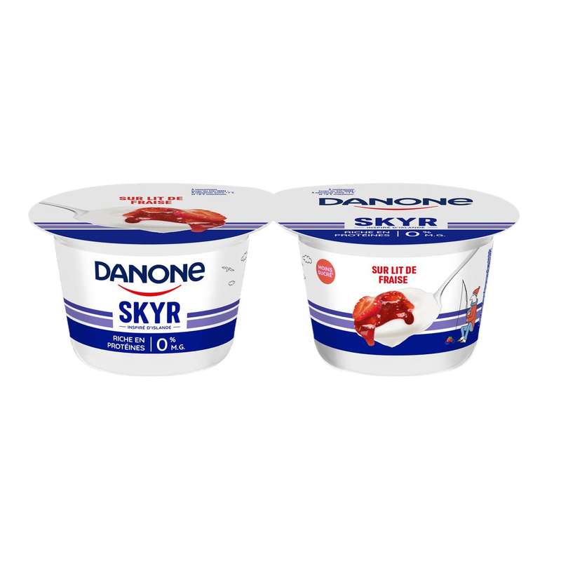 Skyr sur lit de fraise, Danone  (2 x 145 g)