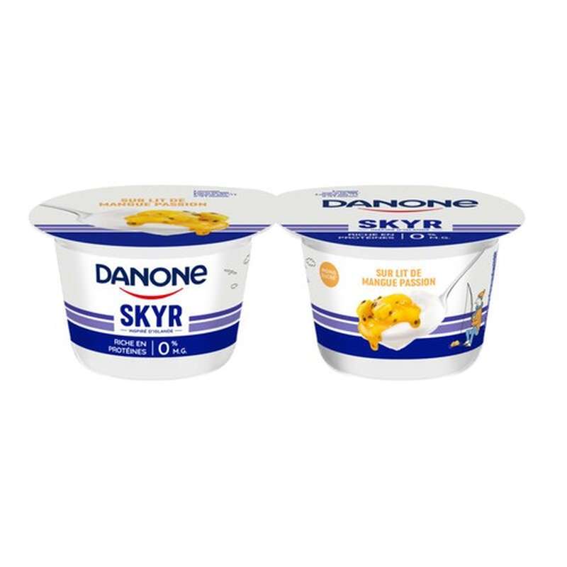 Skyr sur lit de mangue et passion, Danone (2 x 145 g)