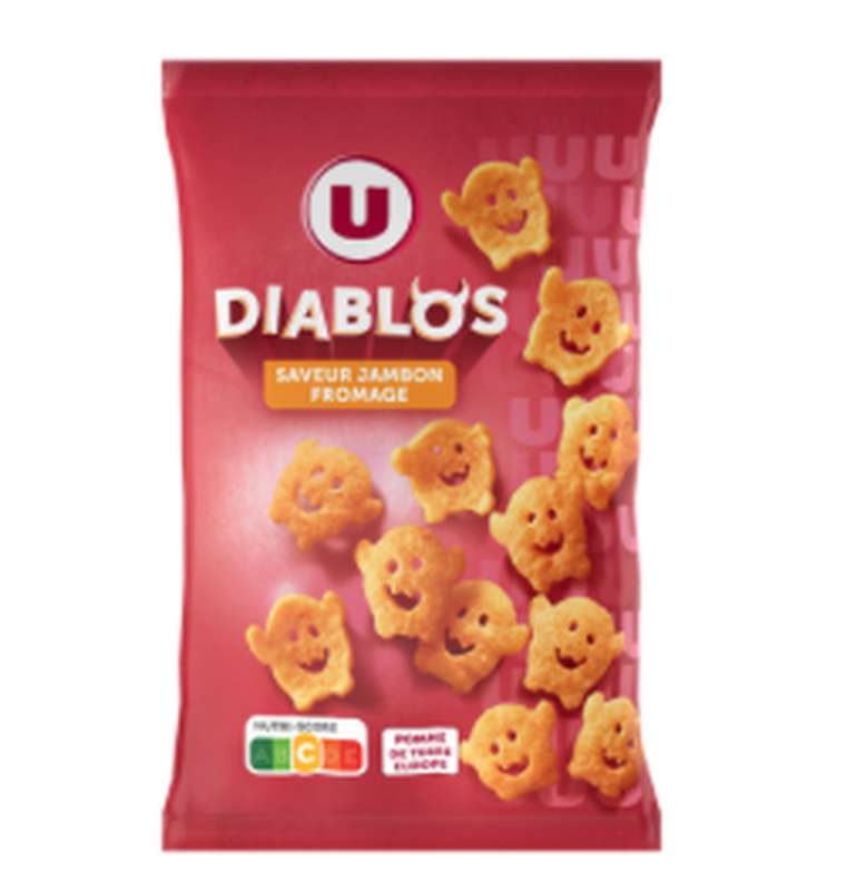 Snacks diablos goût jambon fromage, U (75 g)