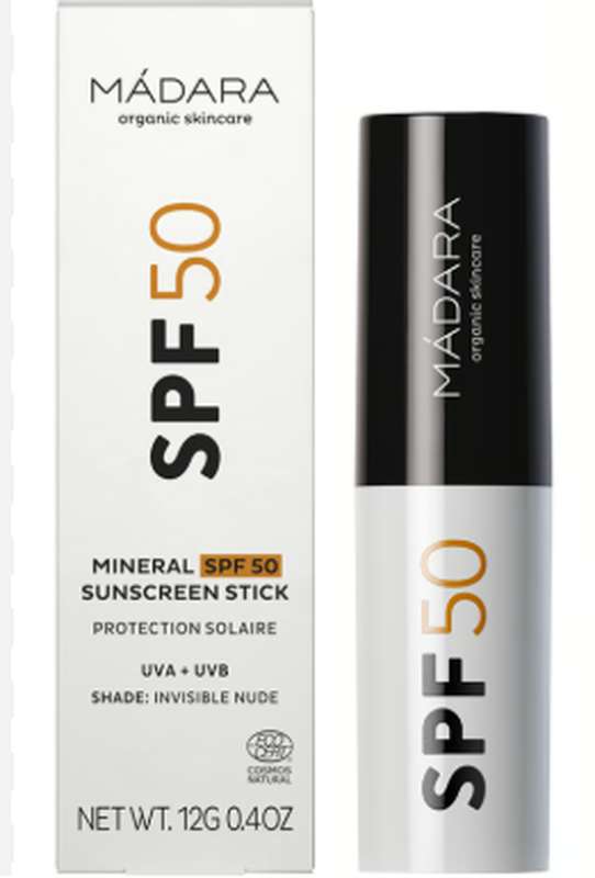 Stick solaire minéral SPF50 BIO, Madara (12 g)