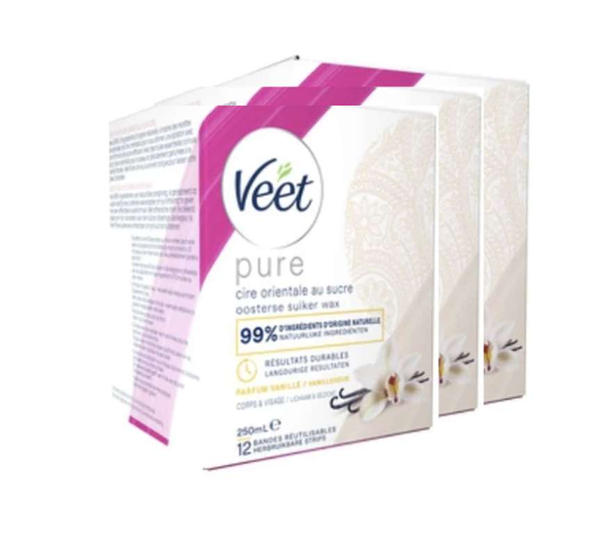 SUPER OFFRE -20% Lot de 3 : Cire chaude orientale aux huiles essentielles parfum vanille, Veet (3 x 250 ml)