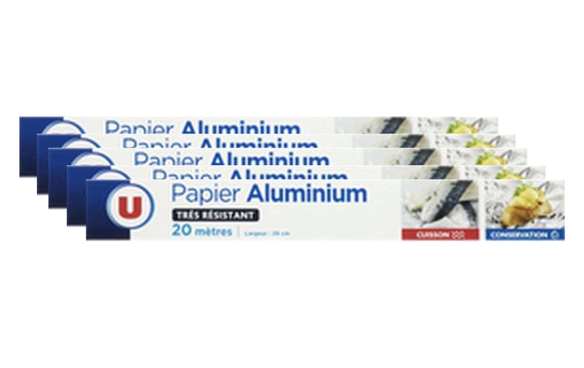 SUPER OFFRE -30% Lot de 5 : Aluminium rouleau, U (x 5)