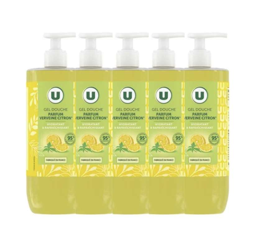 SUPER OFFRE -30% Lot de 5 : Gel douche verveine citron, U (5 x 750 ml)