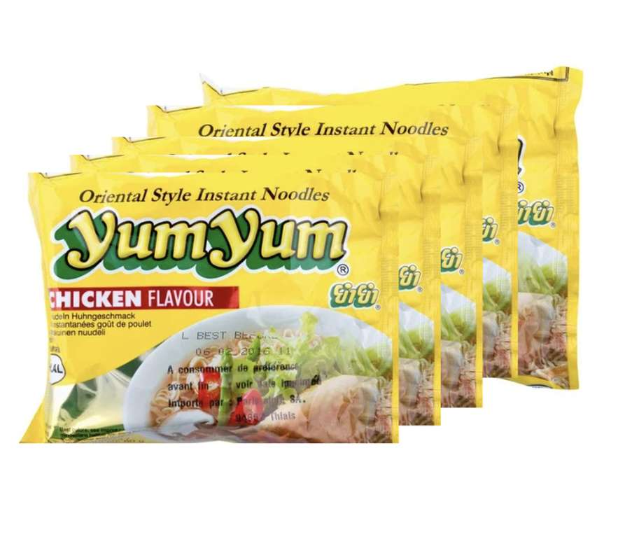 SUPER OFFRE -30% Lot de 5 : Soupe de nouilles arôme poulet, Yum Yum (5 x 60 g)