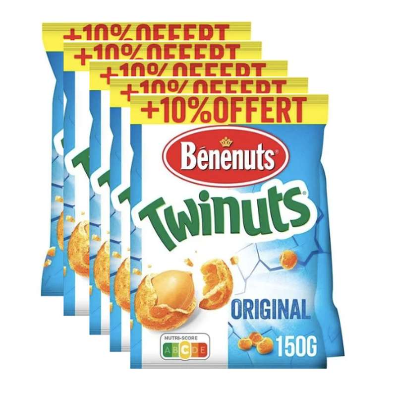 SUPER OFFRE -30% Lot de 5 :Twinuts original, Bénenuts (10 x 150 g )