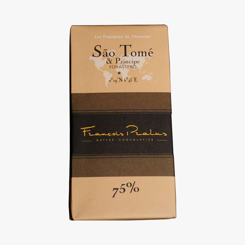 Tablette Chocolat Sao Tomé et Principe 75%, Pralus (100g)