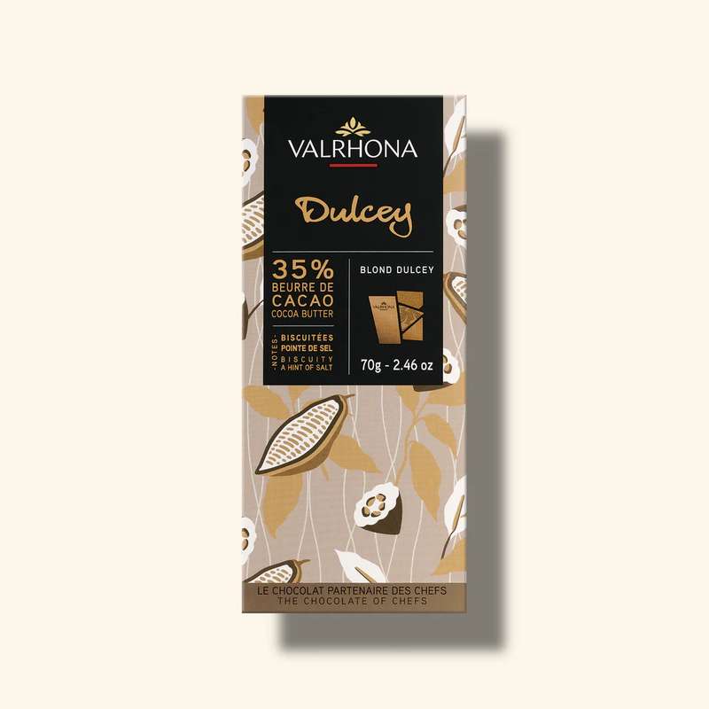 Tablette de chocolat blond Dulcey 35%, Valrhona (70 g)