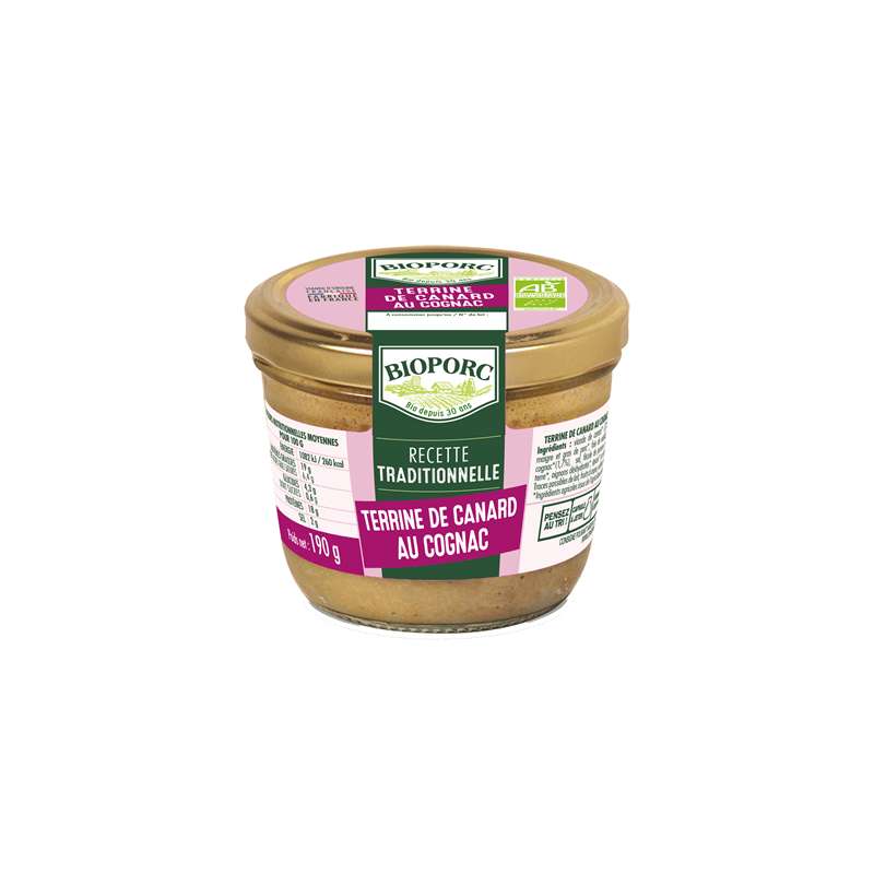 Terrine de canard au cognac BIO, Bioporc (190 g) La Belle Vie