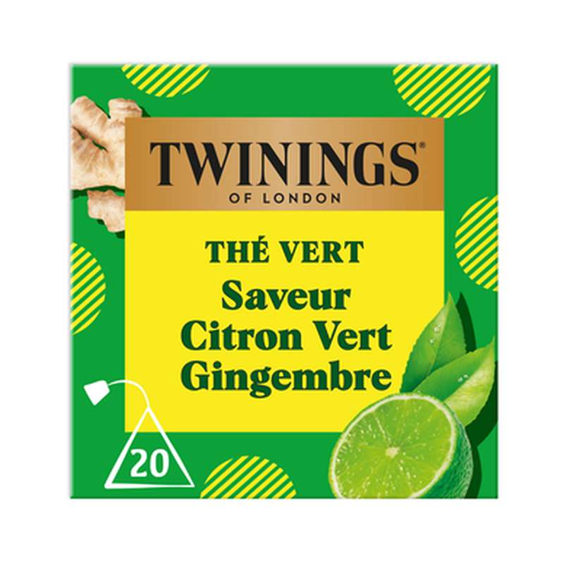 Thé citron vert gingembre, Twinings x 20 sachets (320 g)
