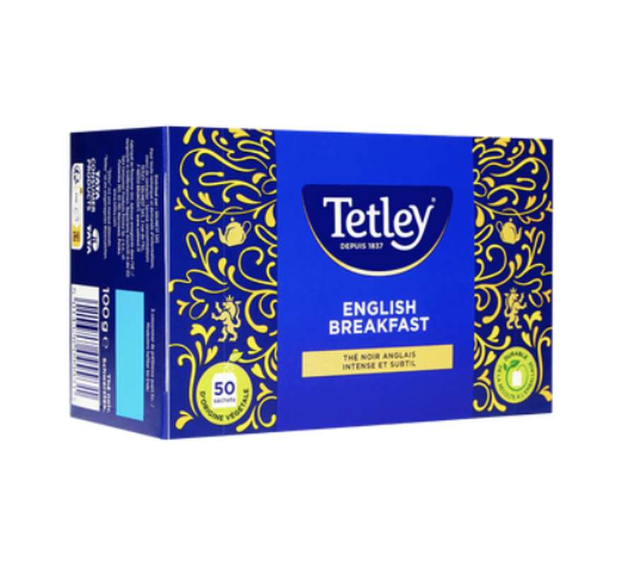 Thé noir English Breakfast, Tetley (50 sachets)