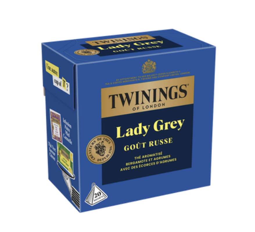 Thé noir Lady Grey, Twinings (20 sachets)