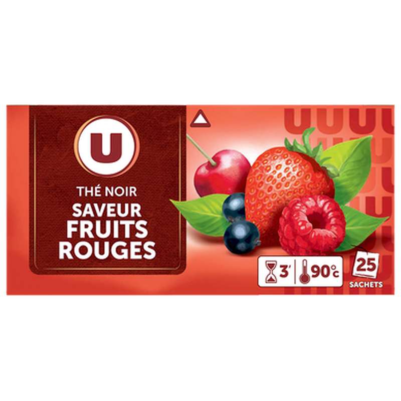 Thé noir saveur fruits rouges, U (x 25 sachets)