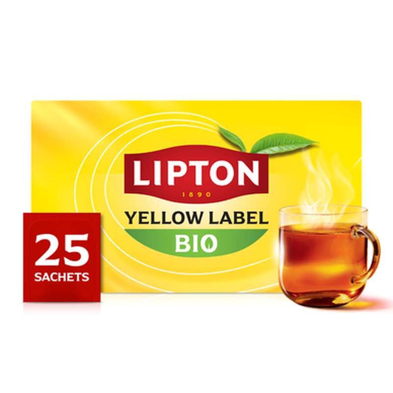 Thé noir Yellow Label BIO, Lipton (x 25, 50 g)
