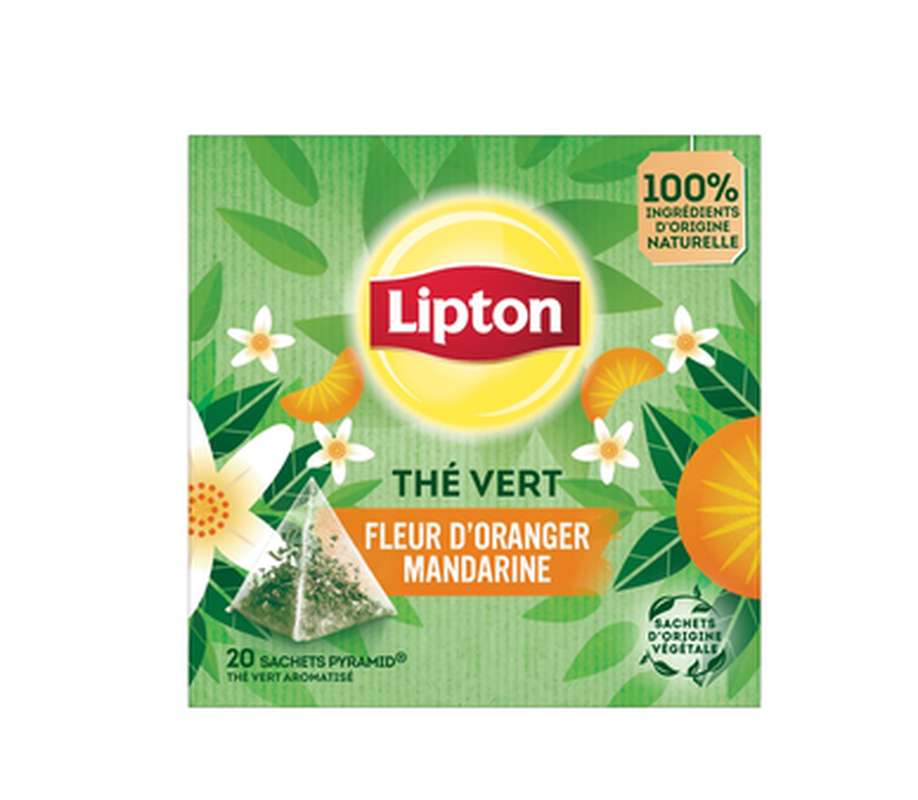 Thé vert fleur oranger mandarine, Lipton x 20 sachets (30 g)