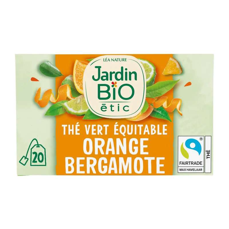 Thé vert orange bergamote BIO, Jardin bio (x 20)