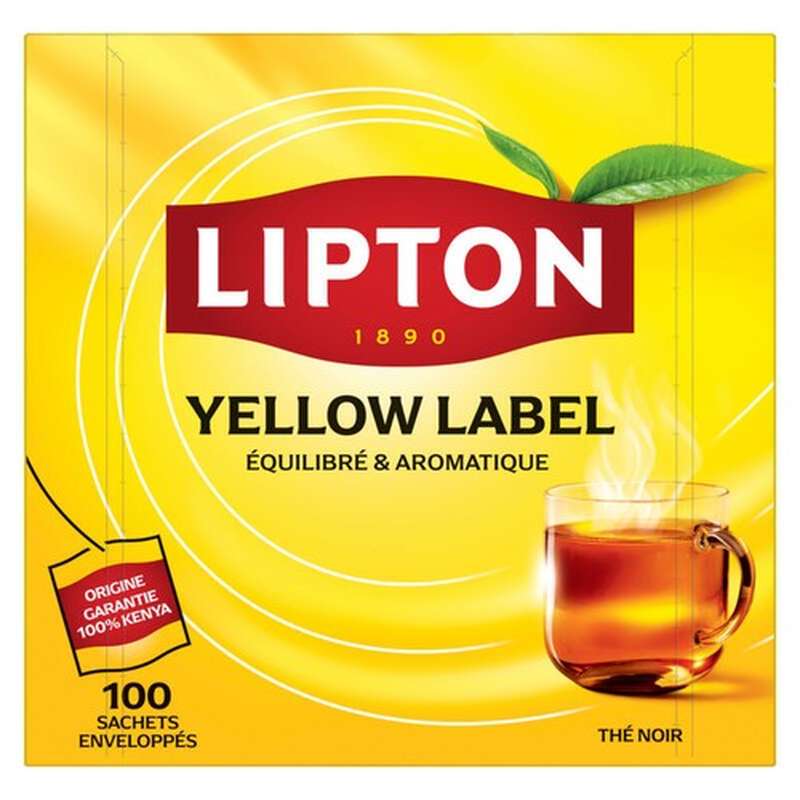 Thé yellow label Kenya sachets, Lipton (x 100)