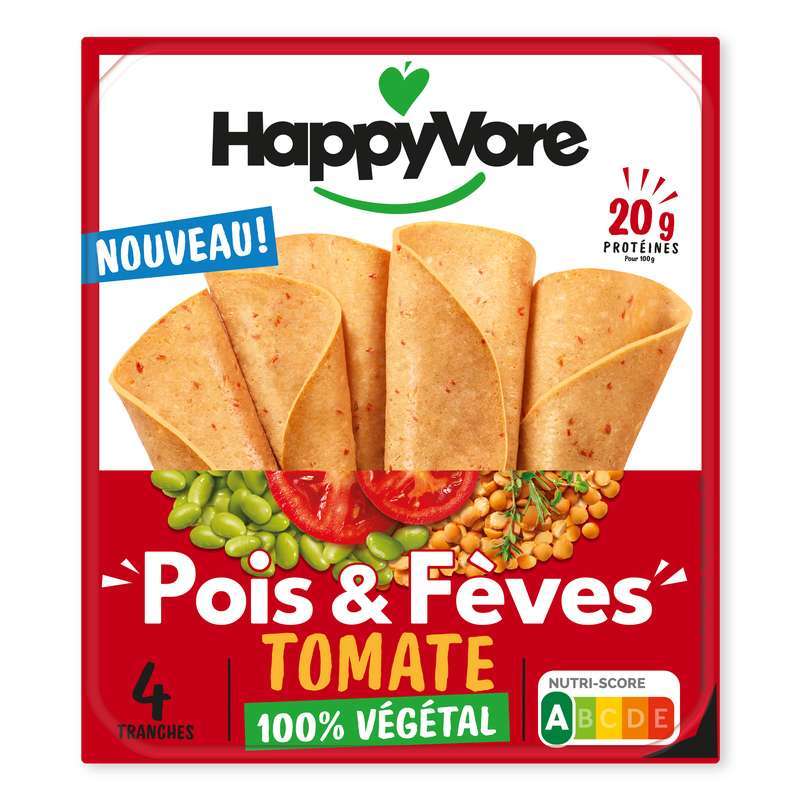 Lot de 2 Tranches pois et fèves tomates herbes de provence, HappyVore (2 x 120 g)