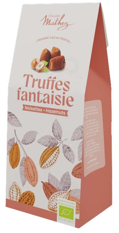 Truffes aux éclats de noisettes BIO, Chocolatier Mathez (200 g)