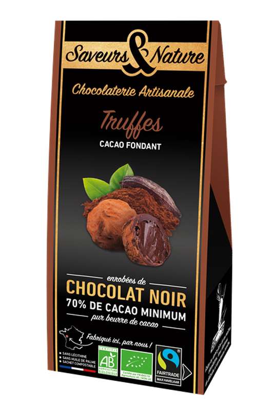 Truffes praliné noisettes BIO, Saveurs et Nature (100 g)