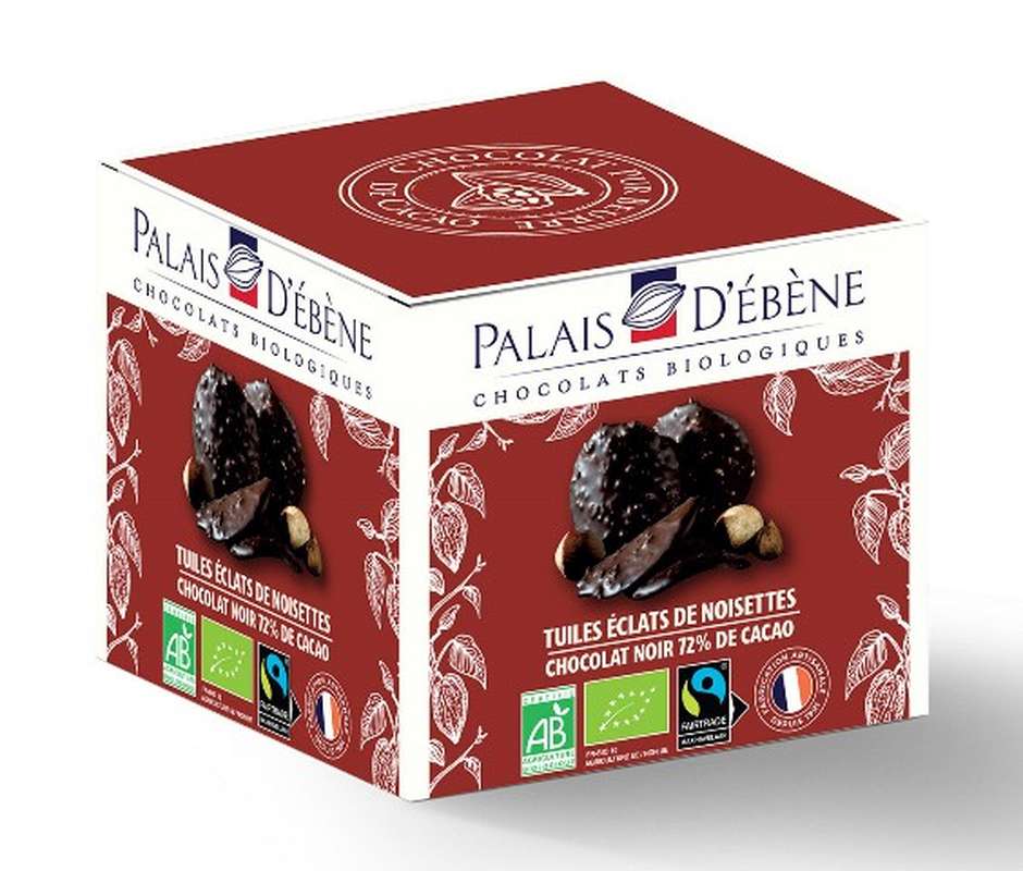 Tuiles au chocolat noir BIO, Palais d'Ebène (60 g)