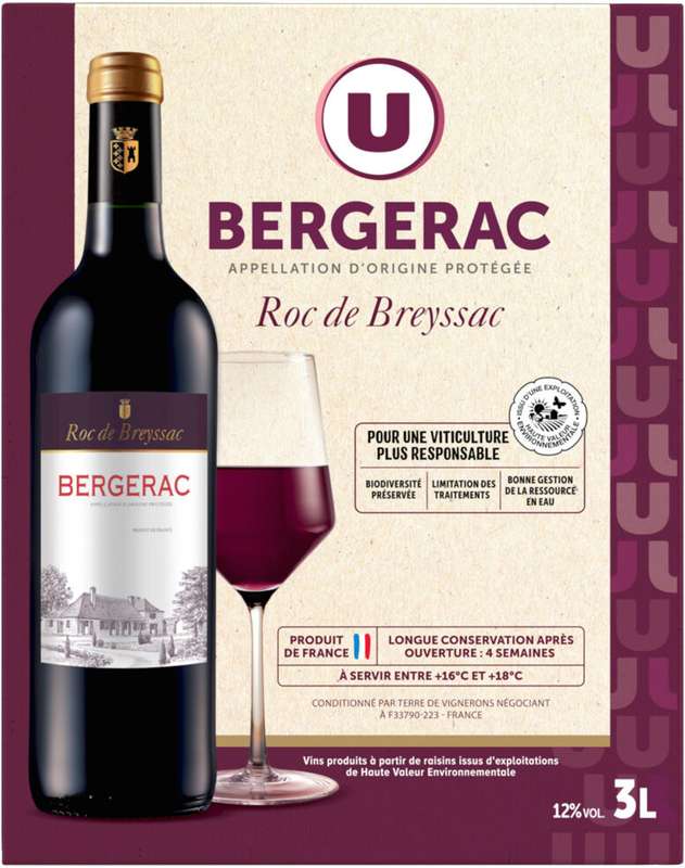 Vin rouge AOP Bergerac Fonsecoste U (3 L)