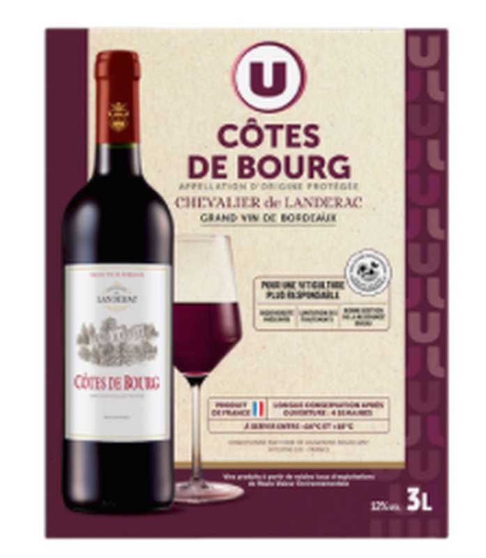 Vin rouge AOP Côtes de Bourg Fontet La Gravine, U (BIB 3 L)