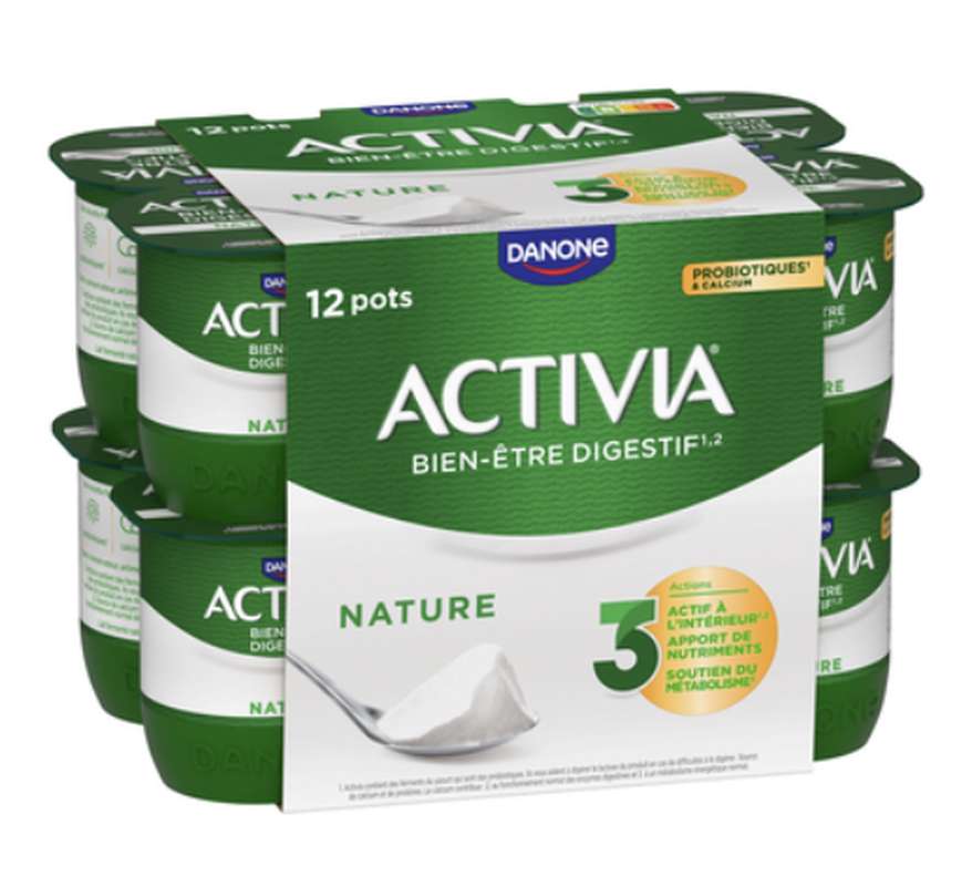 Yaourt au bifidus nature, Activia (12 x 125 g)