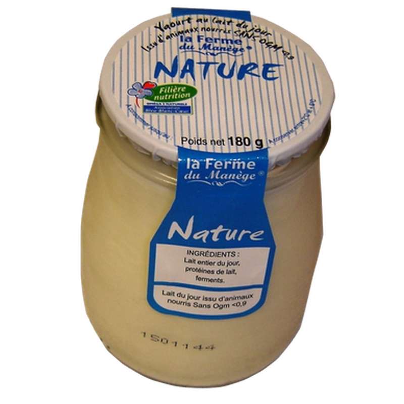 Yaourt entier brassé au lait du jour nature, La Ferme du Manège (180 g) La Belle Vie Changez