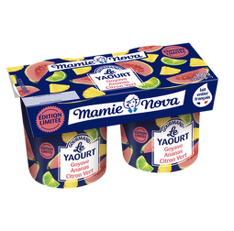 Yaourt gourmand goyave ananas et citron vert, Mamie Nova  (2 x 150 g)