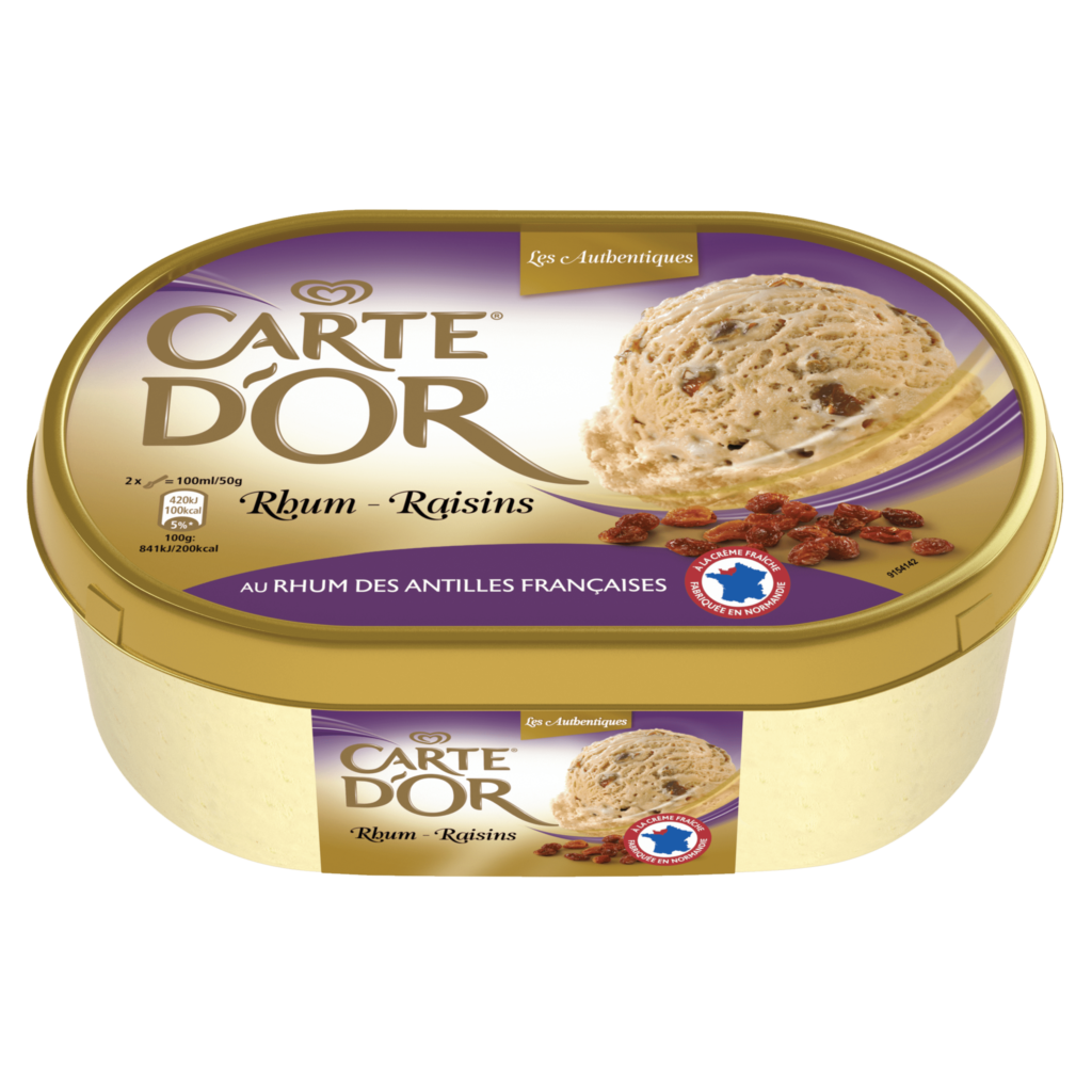 Glace Rhum Raisins, Carte d'Or (1 L) La belle vie Vos courses