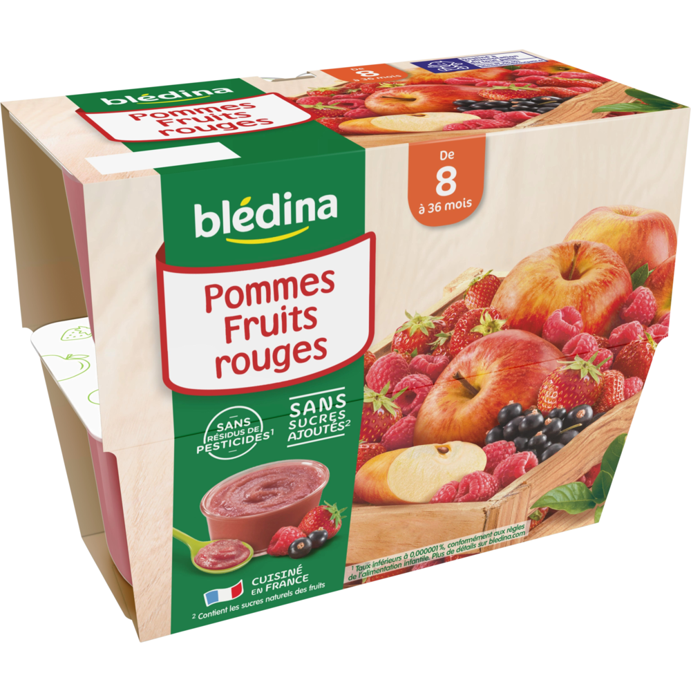 Coupelles De Fruits Blédina - Pomme, Orange, Acerola - Riche En Vitamine C - Dès 6 Mois - 48 X 100g - Sans Sucres Ajoutés