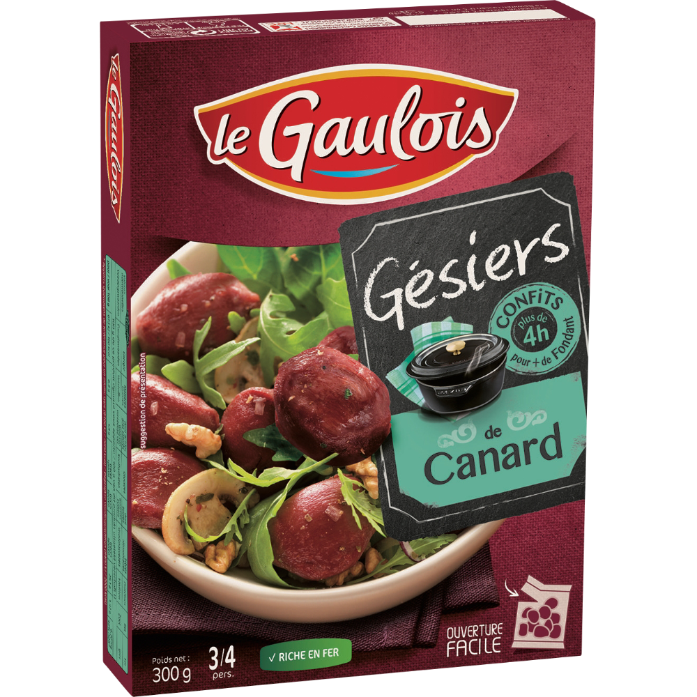 Gésiers de canard confits, Le Gaulois (300 g) La belle vie Vos courses livrées en 1h Gésiers de canard confits, Le Gaulois (300 g) La belle vie Vos courses livrées en 1h