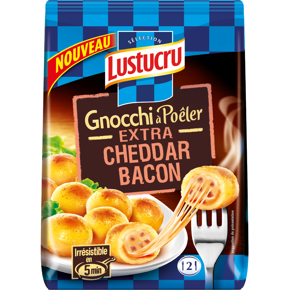 Gnocchi à poêler cheddar et bacon, Lustrucru (280 g) | La belle vie