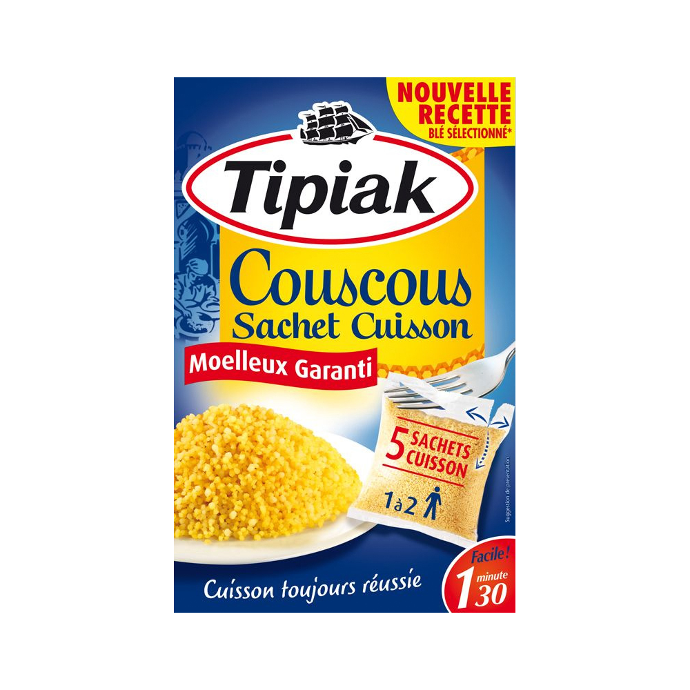 Graine de couscous en sachet cuisson, Tipiak (5 x 100 g) | La belle vie : Changez votre vision ...