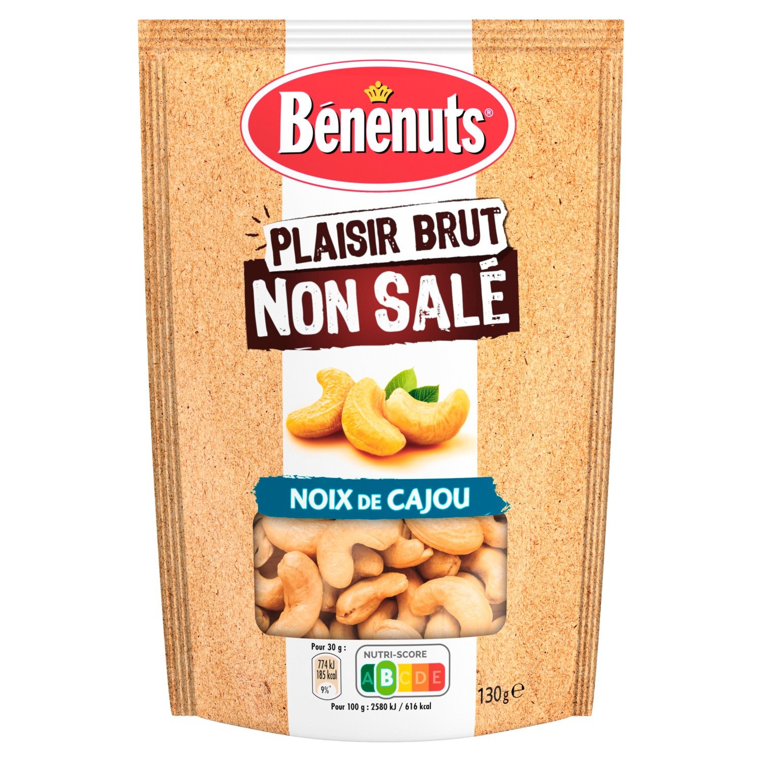 Plaisir brut noix de cajou sans sel, Bénenuts (130 g) | La belle vie