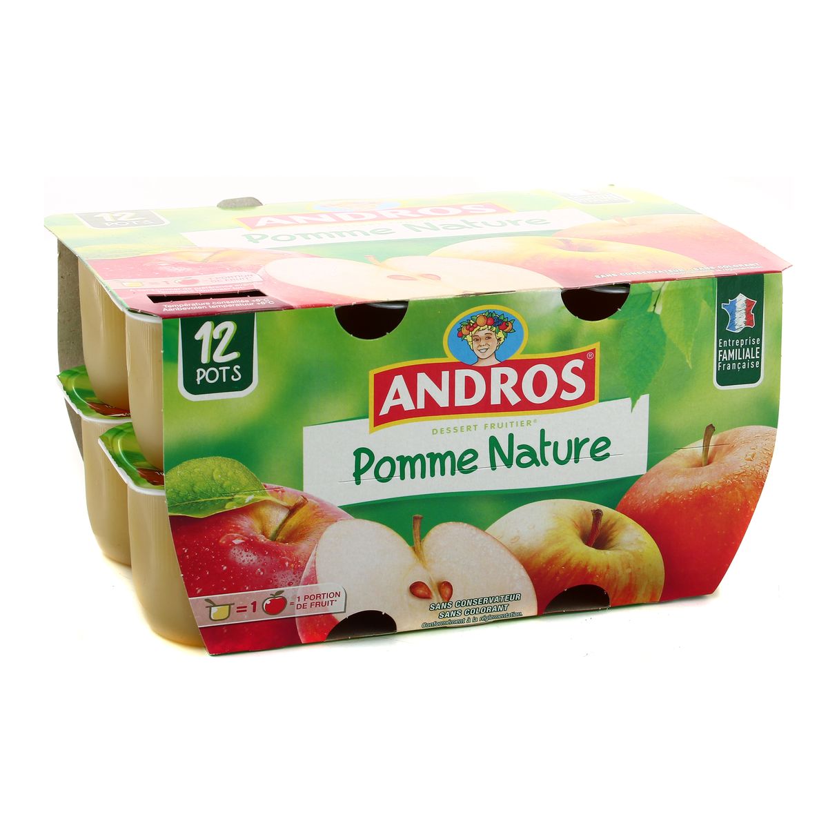 Compote pomme Nature, Andros (12 x 100 g) La belle vie Changez