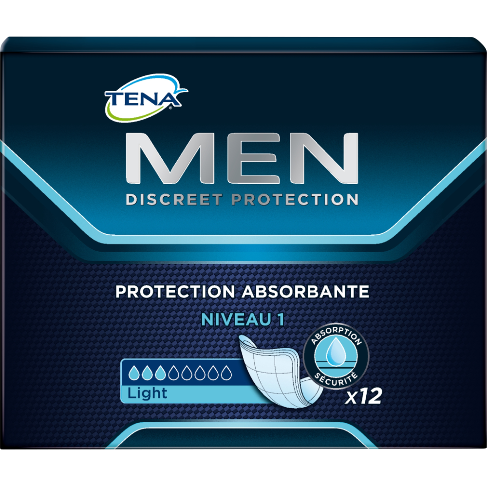 Serviettes pour incontinence pour hommes niveau 1, Tena (x 12) La belle vie Vos courses
