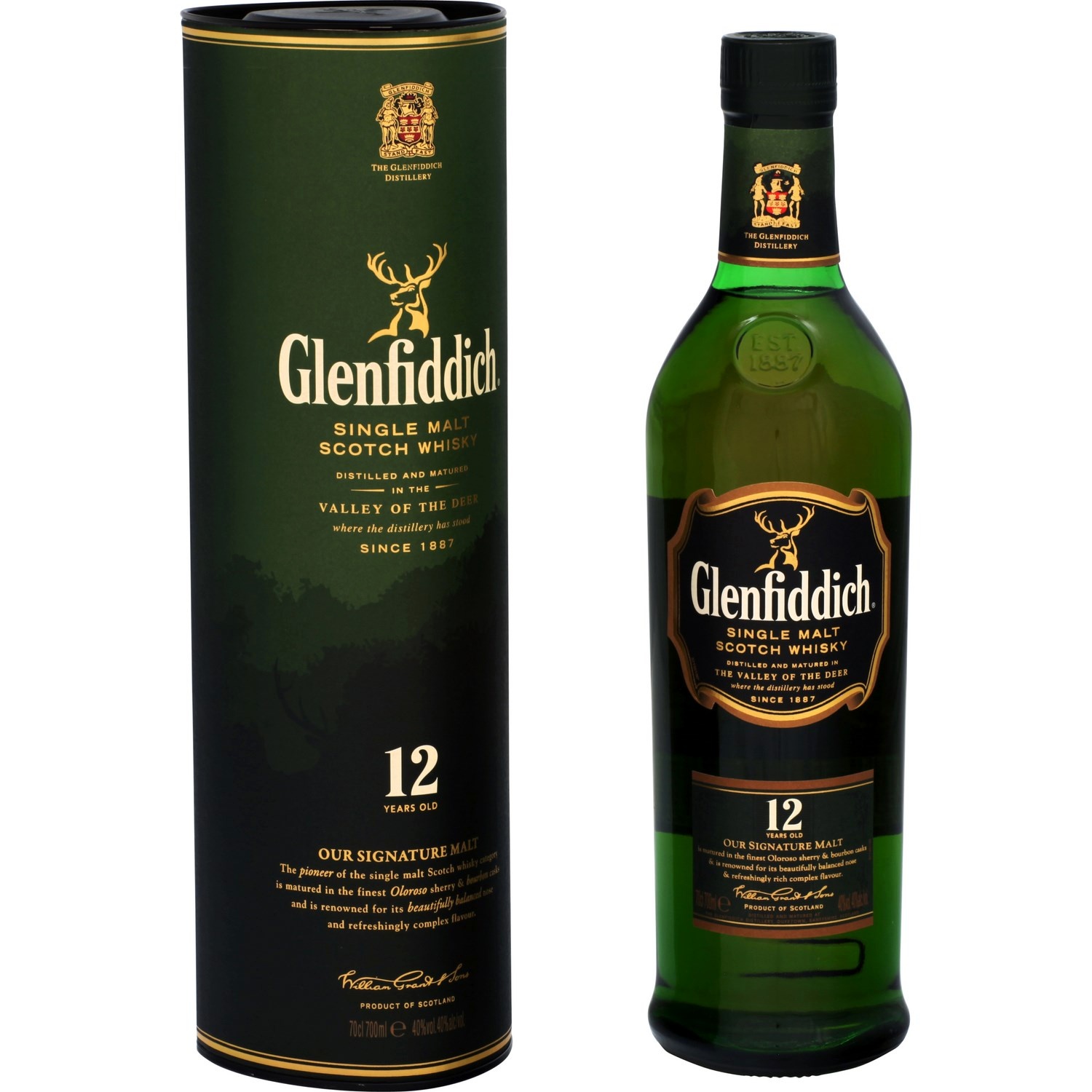 Whisky Glenfiddich 12 ans d'âge (70 cl)